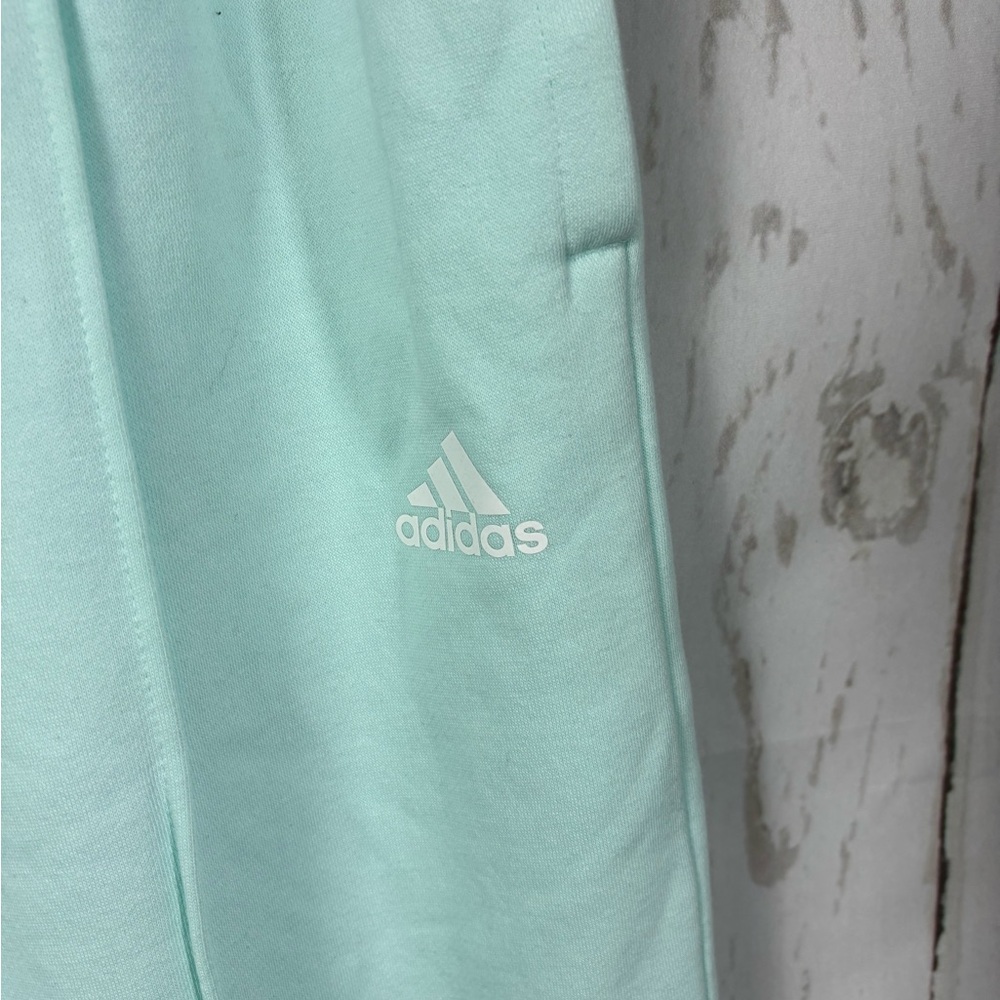 Women's Adidas Essential Studio Fleece Pants Joggers Relaxed Fit - Picture 5 of 12